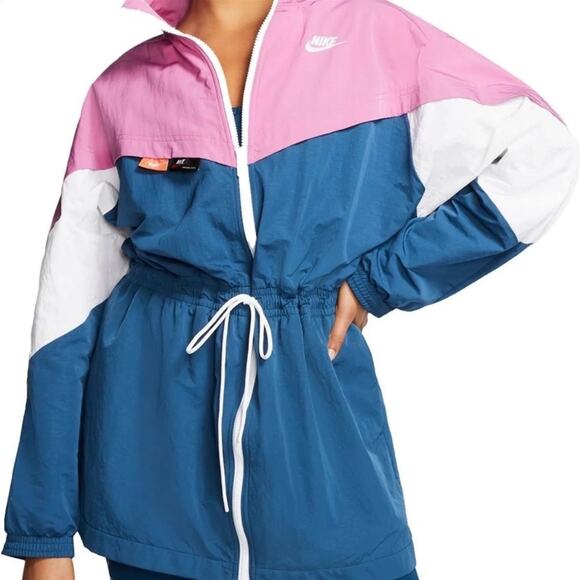 Nike Sportswear Icon Clash Track Jacket Windbreaker Pink Blue Women’s Size Large - Picture 2 of 16